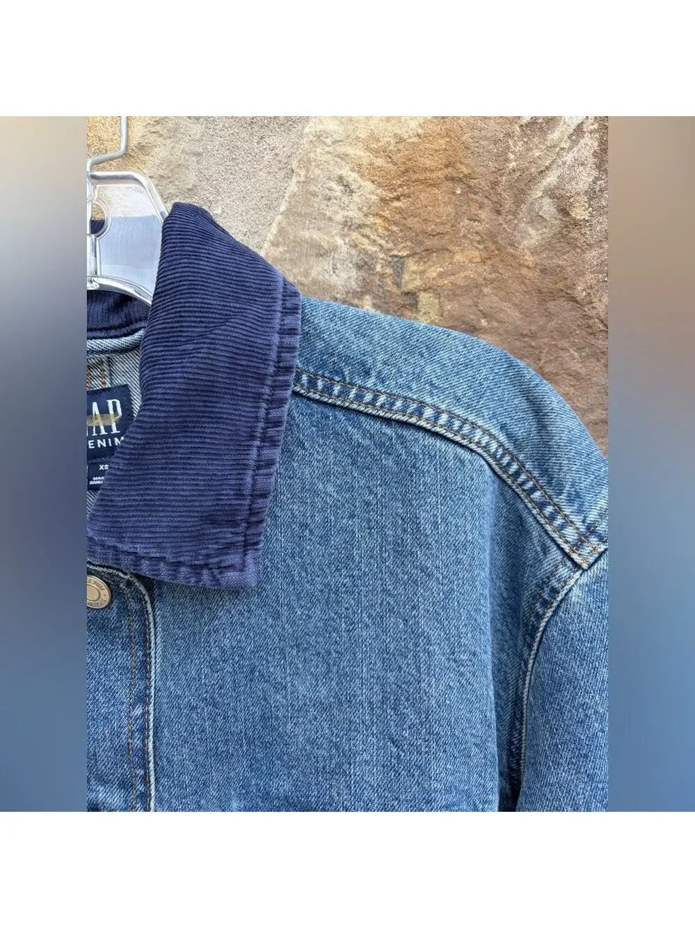 Gap Relaxed Denim Farm Utility Chore Jacket Coat NWOT XS Workwear Ranch - Picture 7 of 10